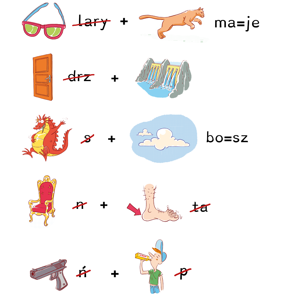 Zadanie polega na rozwiązaniu rebusów.