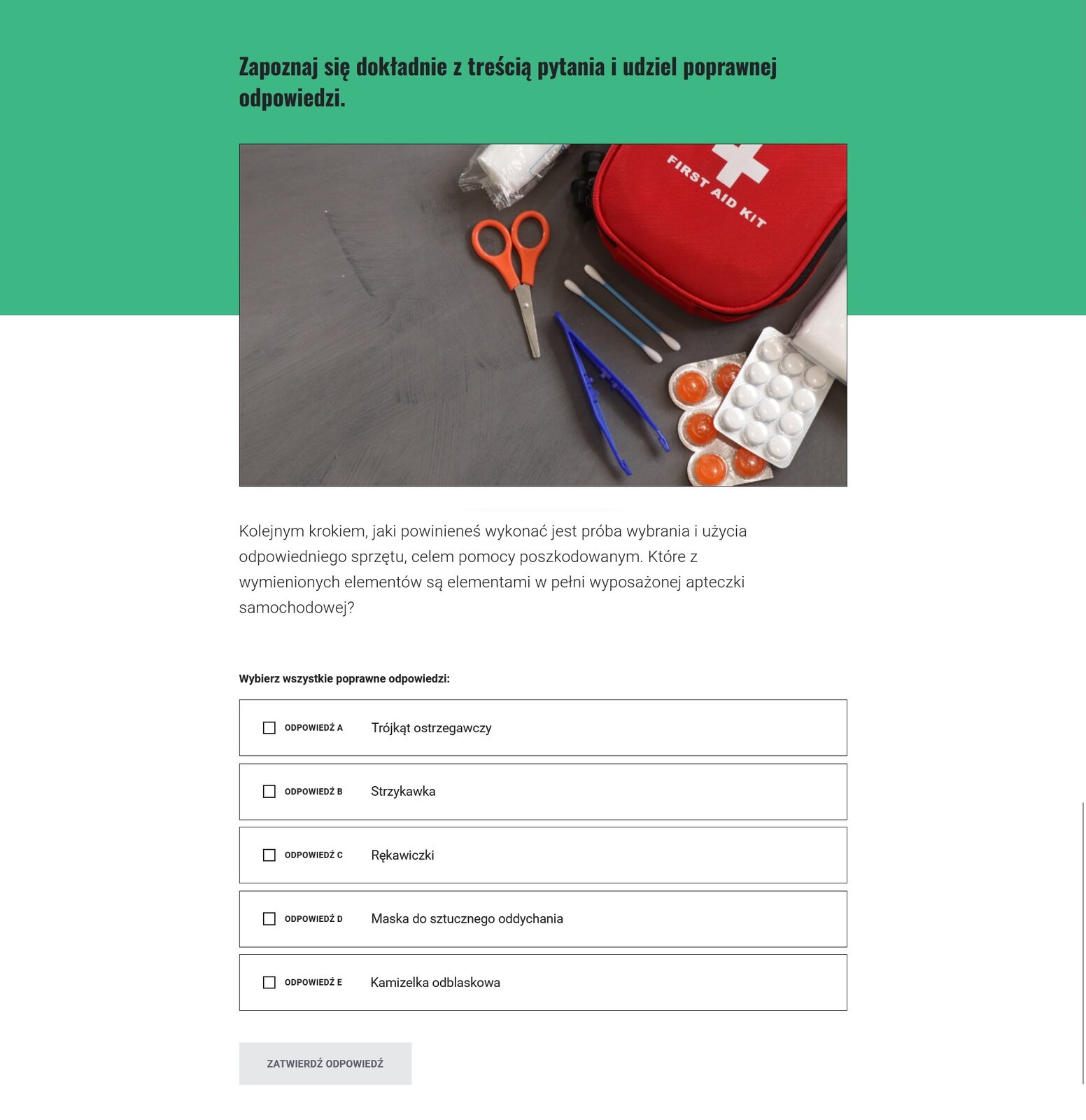 Przykładowe pytanie w grze