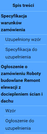 Przykładowy wygląd panelu wyboru dokumentu