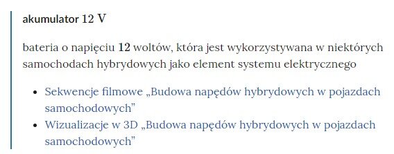 Przykładowy widok pojęcia w słowniku