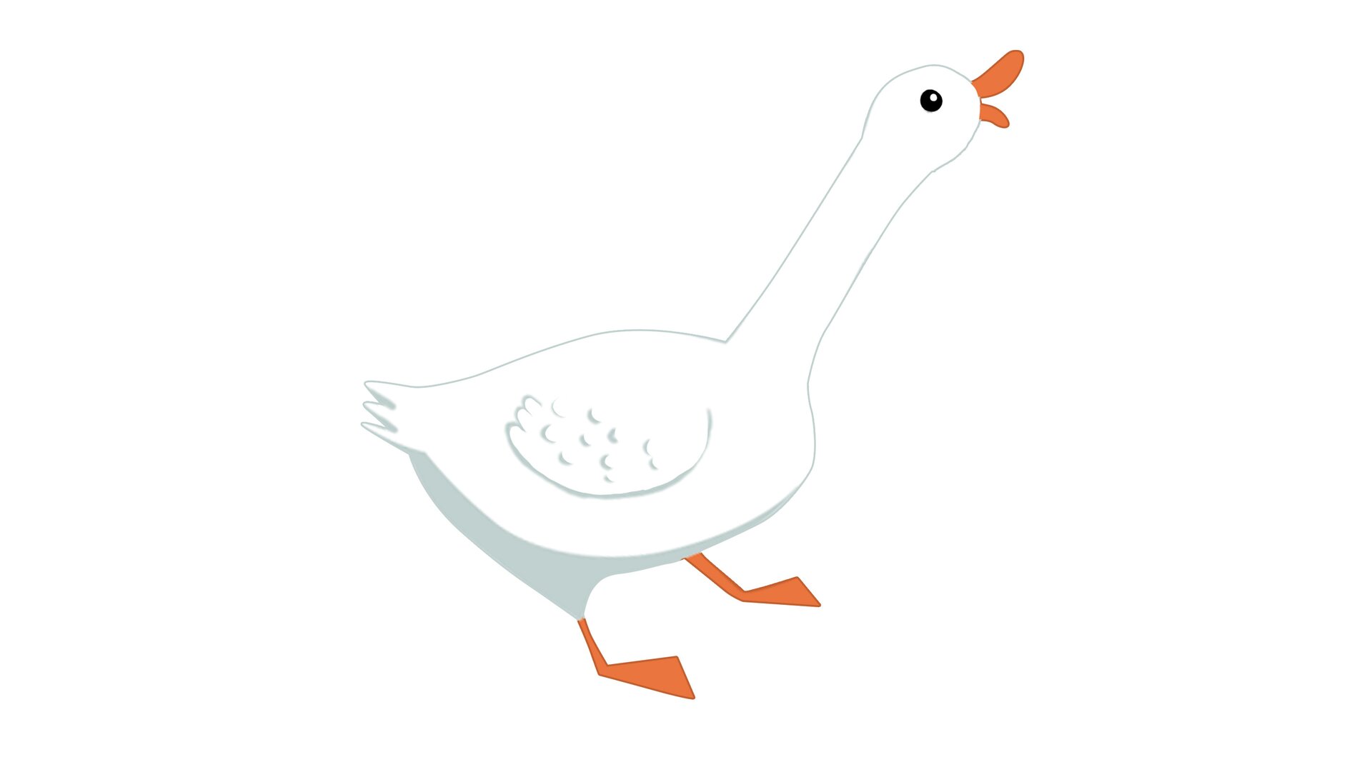 Ilustracja przedstawia  białą gęś.