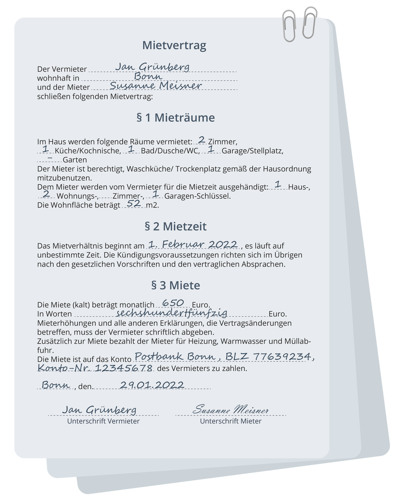 Ilustracja przedstawia umowę spiętą spinaczami. Transkrypcja dostępna poniżej.