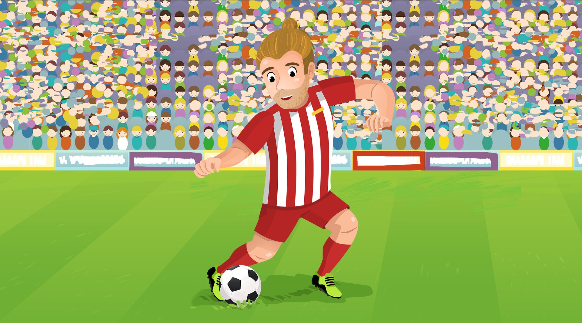 Ilustracja przedstawia piłkarza. 
