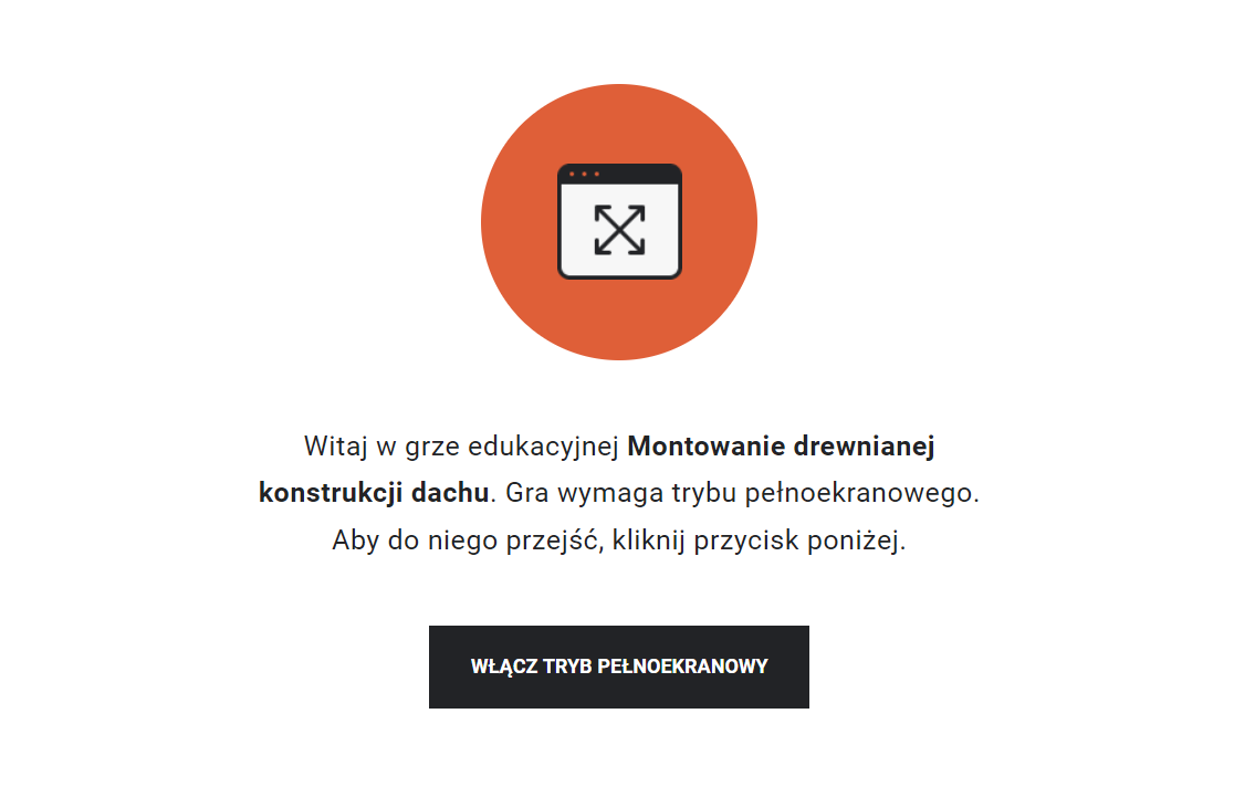 Widok ekranu gry edukacyjnej