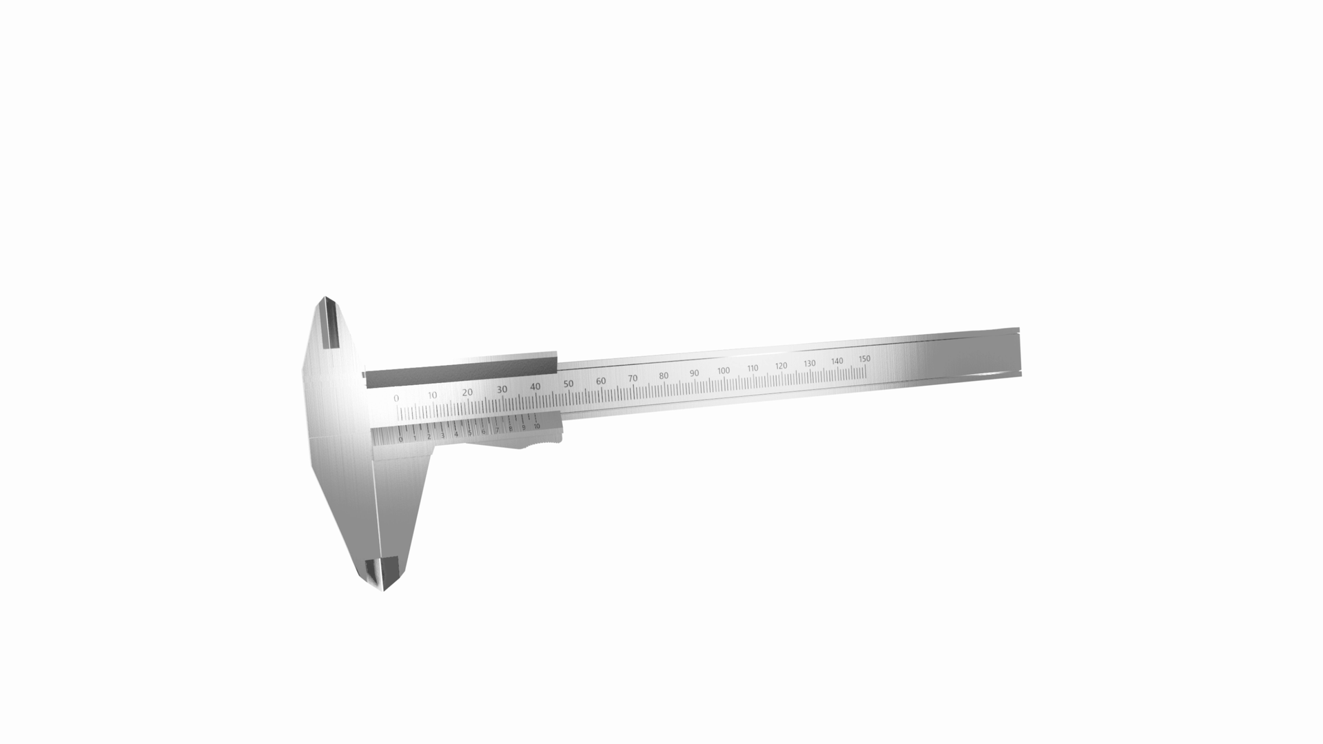 Na grafice przedstawiona typowa suwmiarka. Zbudowana jest z prowadnicy i suwaka (stąd nazwa urządzenia) oraz elementów pomiarowych (szczęk, głębokościomierza). Zaopatrzona jest w element pomiarowy.