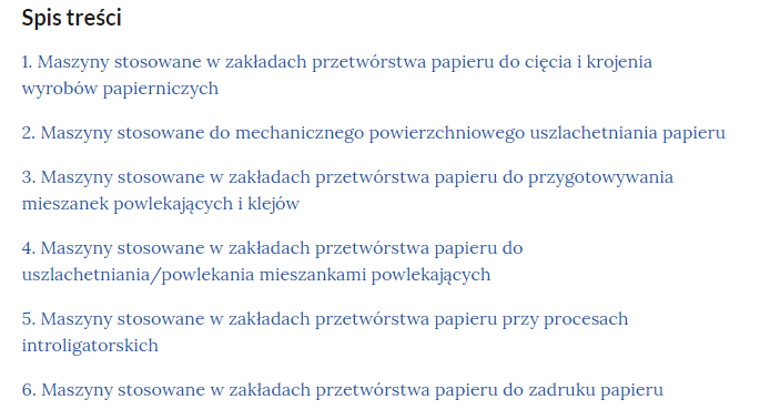 Przykładowy wygląd spisu treści