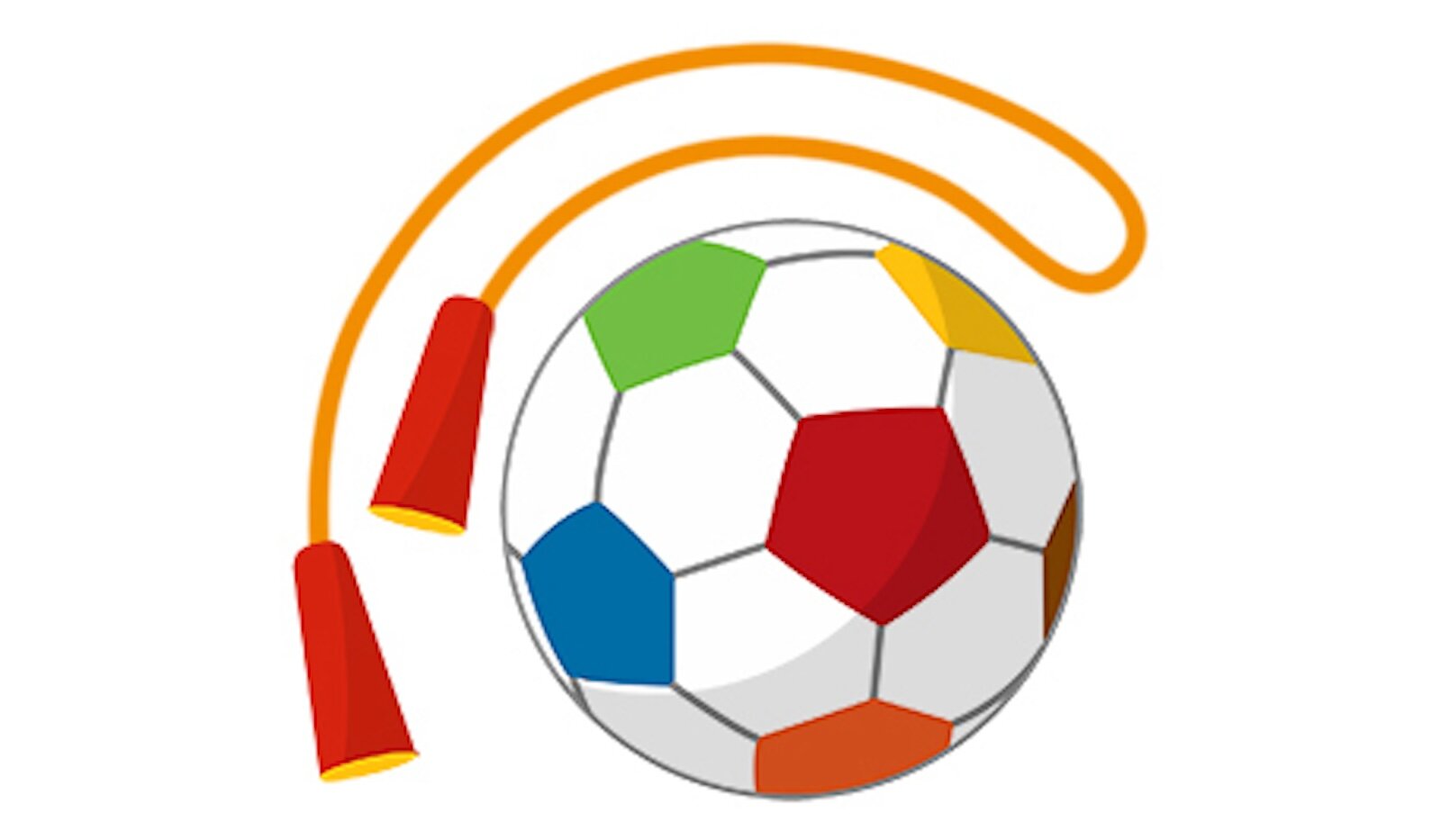 Na ilustracji znajdują się piłka i skakanka.