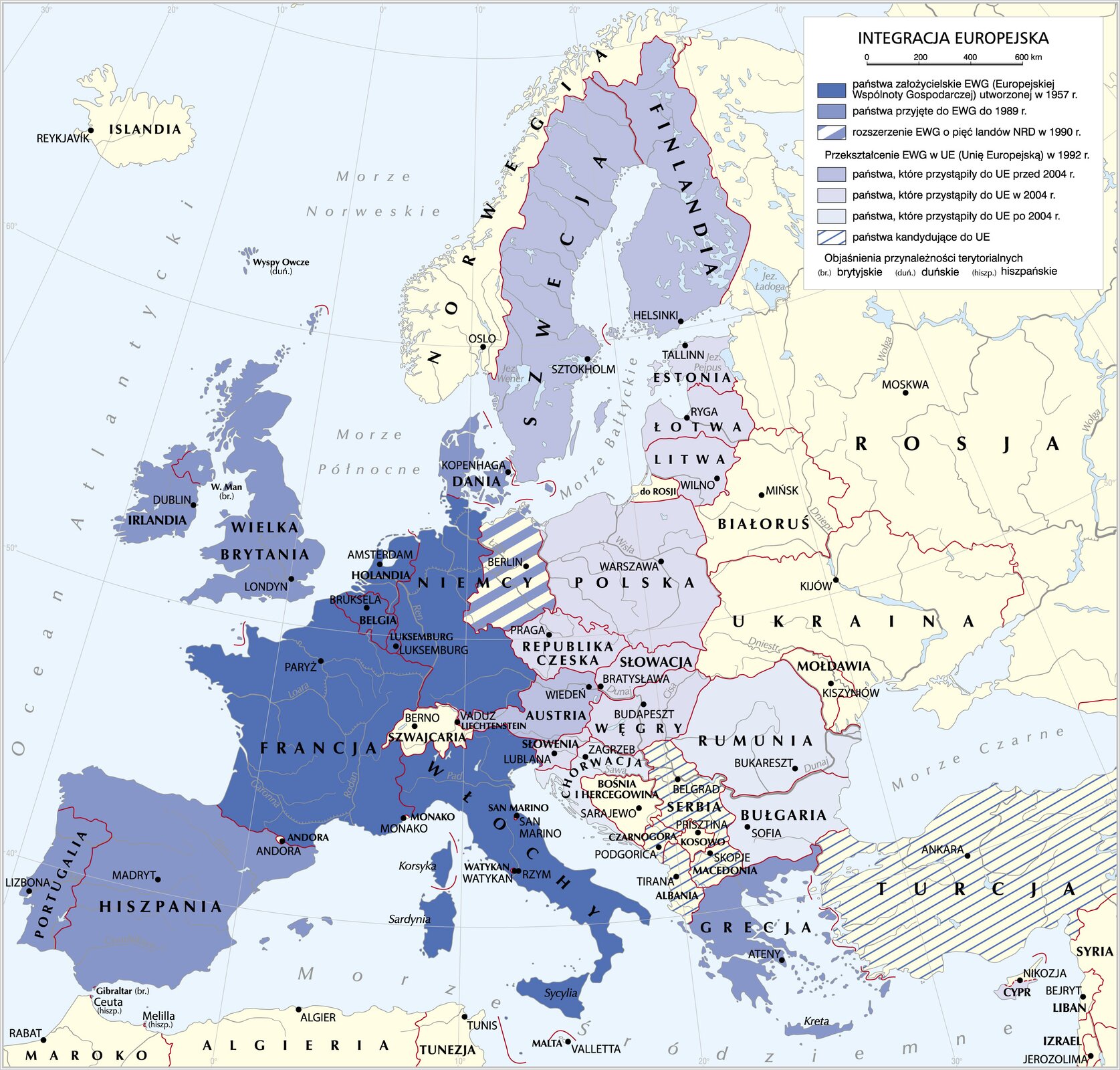Mapa - Integracja europejska 