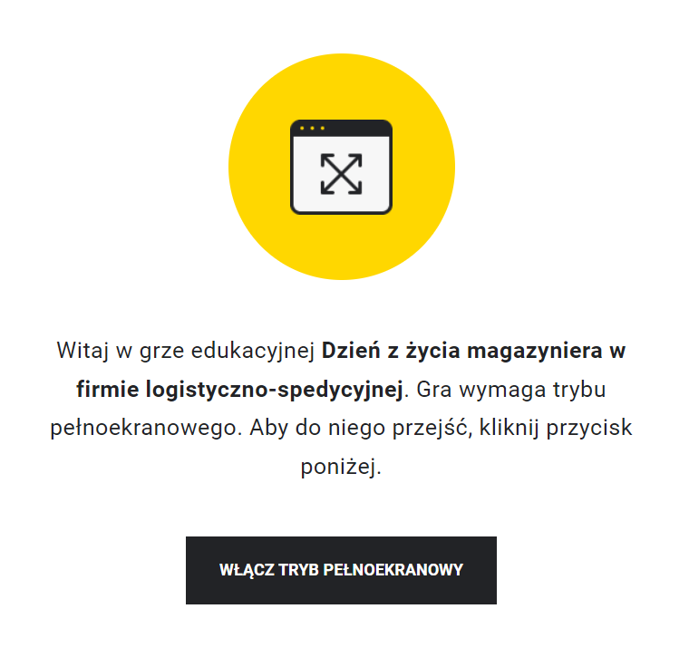 Ekran początkowy gry