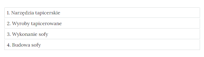 Przykładowy widok zakładek z interaktywnymi materiałami sprawdzającymi