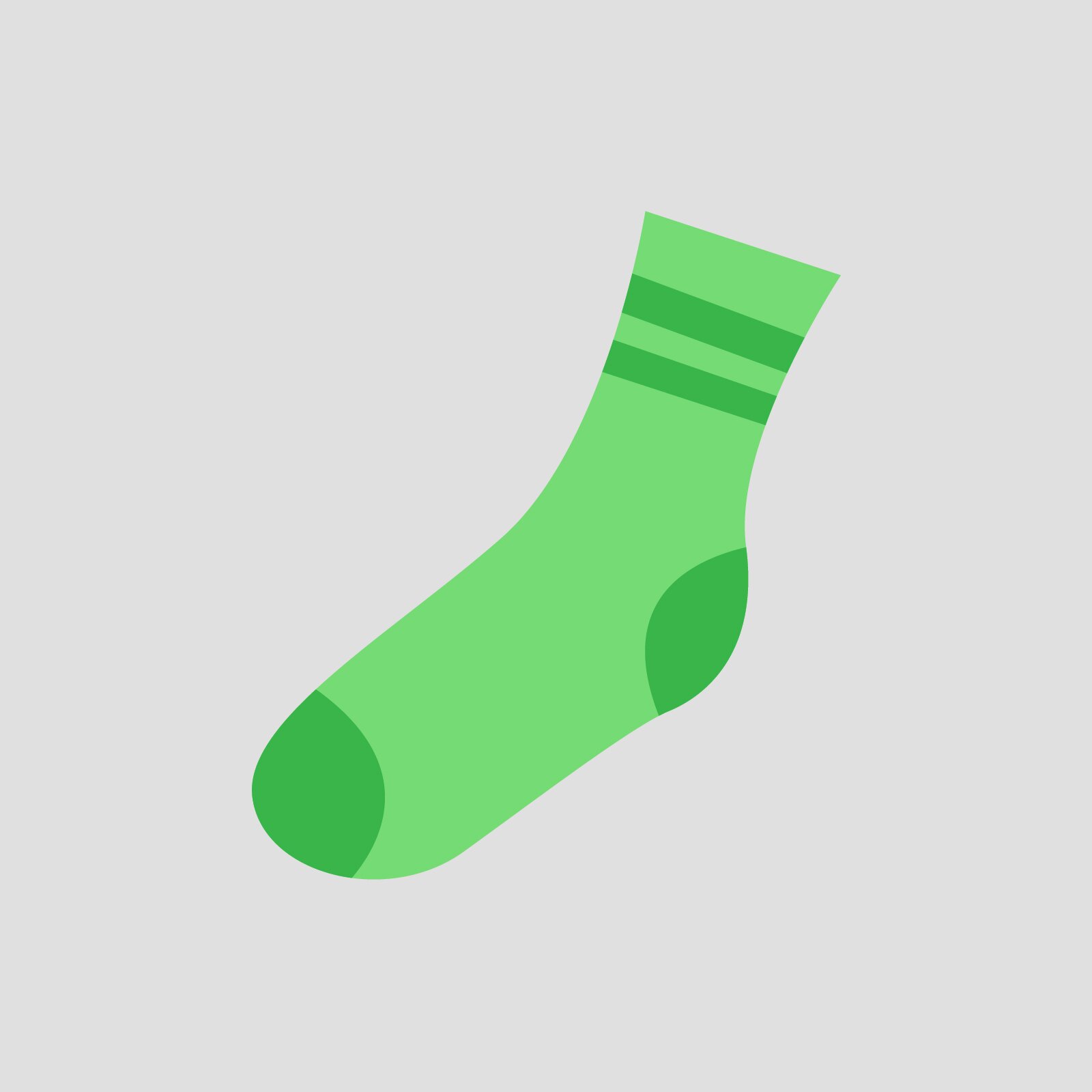 Ilustracja przedstawia zieloną skarpetkę. 