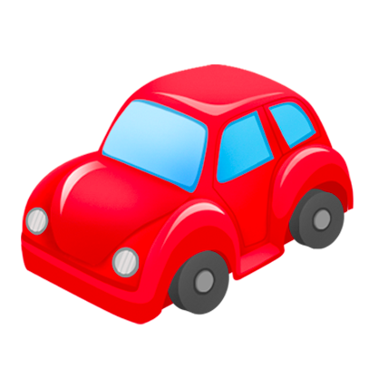 Ilustracja przedstawia czerwony samochodzik.