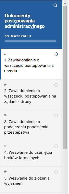 Widok na pasek boczny