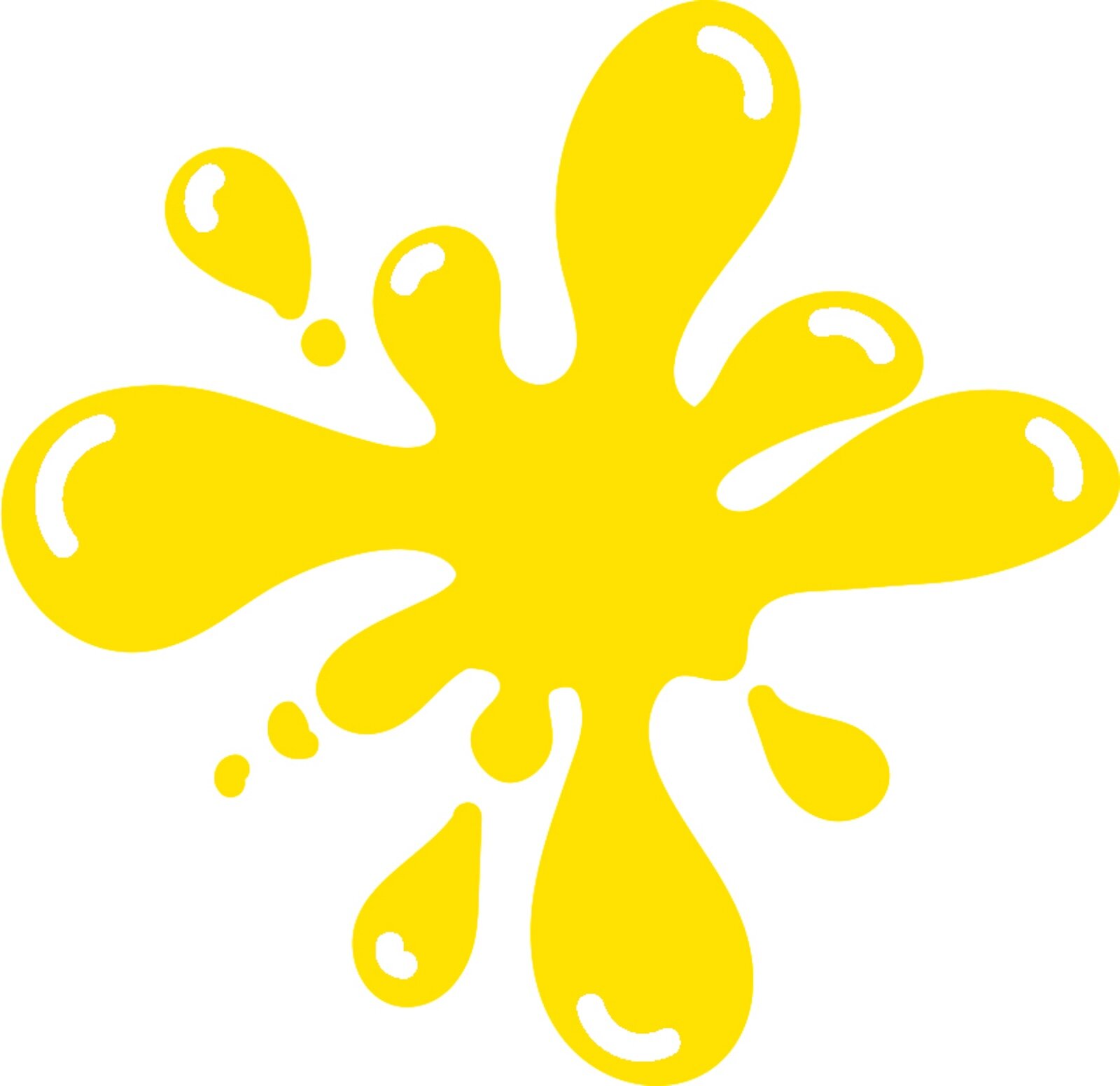 Ilustracja przedstawia żółty kleks.