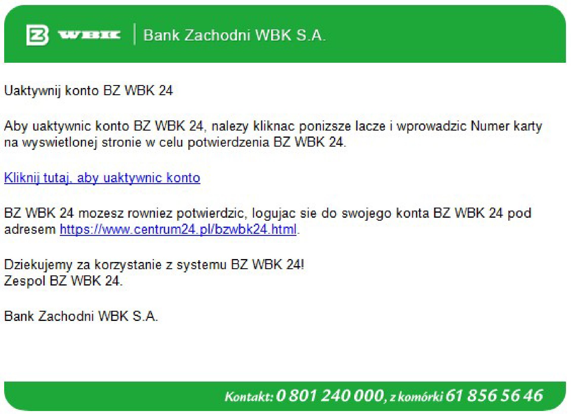 Okno aplikacji WBK SA