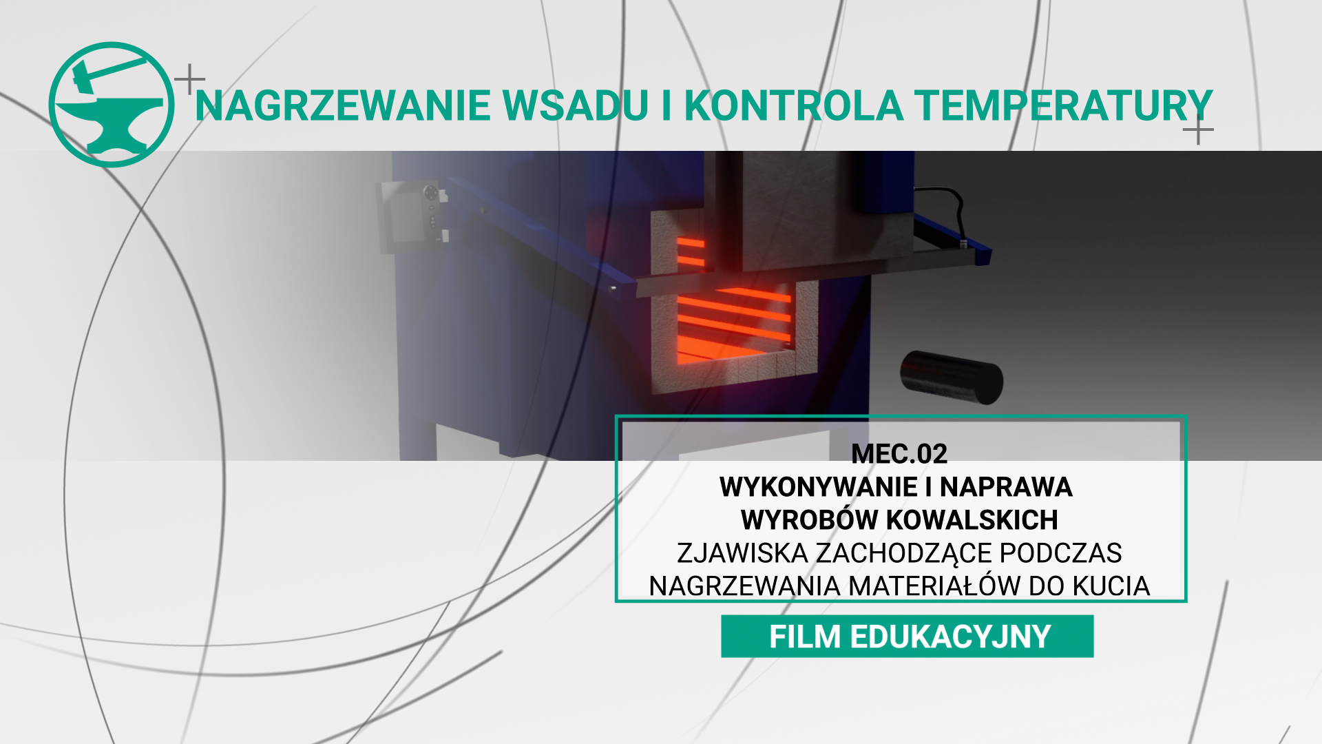 Wygląd ekranu początkowego filmu. U góry znajduje się tytuł lekcji, poniżej grafika z nią powiązana, kategoria lekcji i zakres materiału.