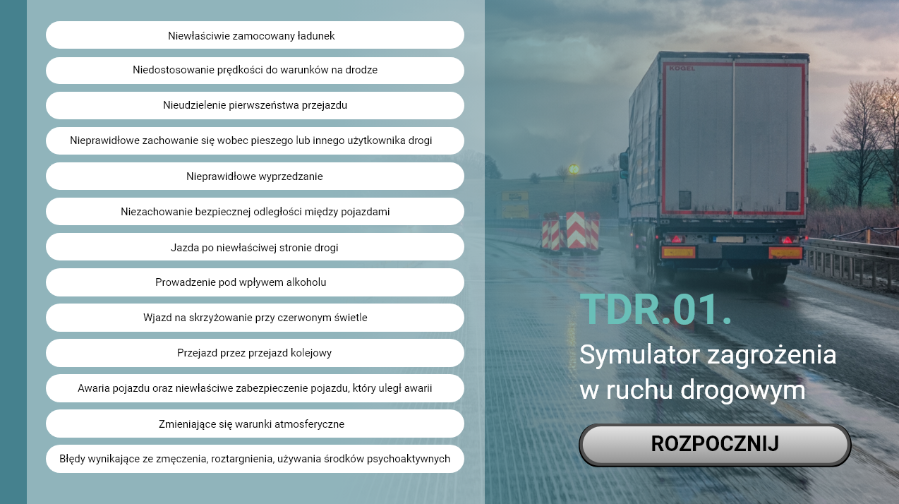 Ekran startowy symulatora