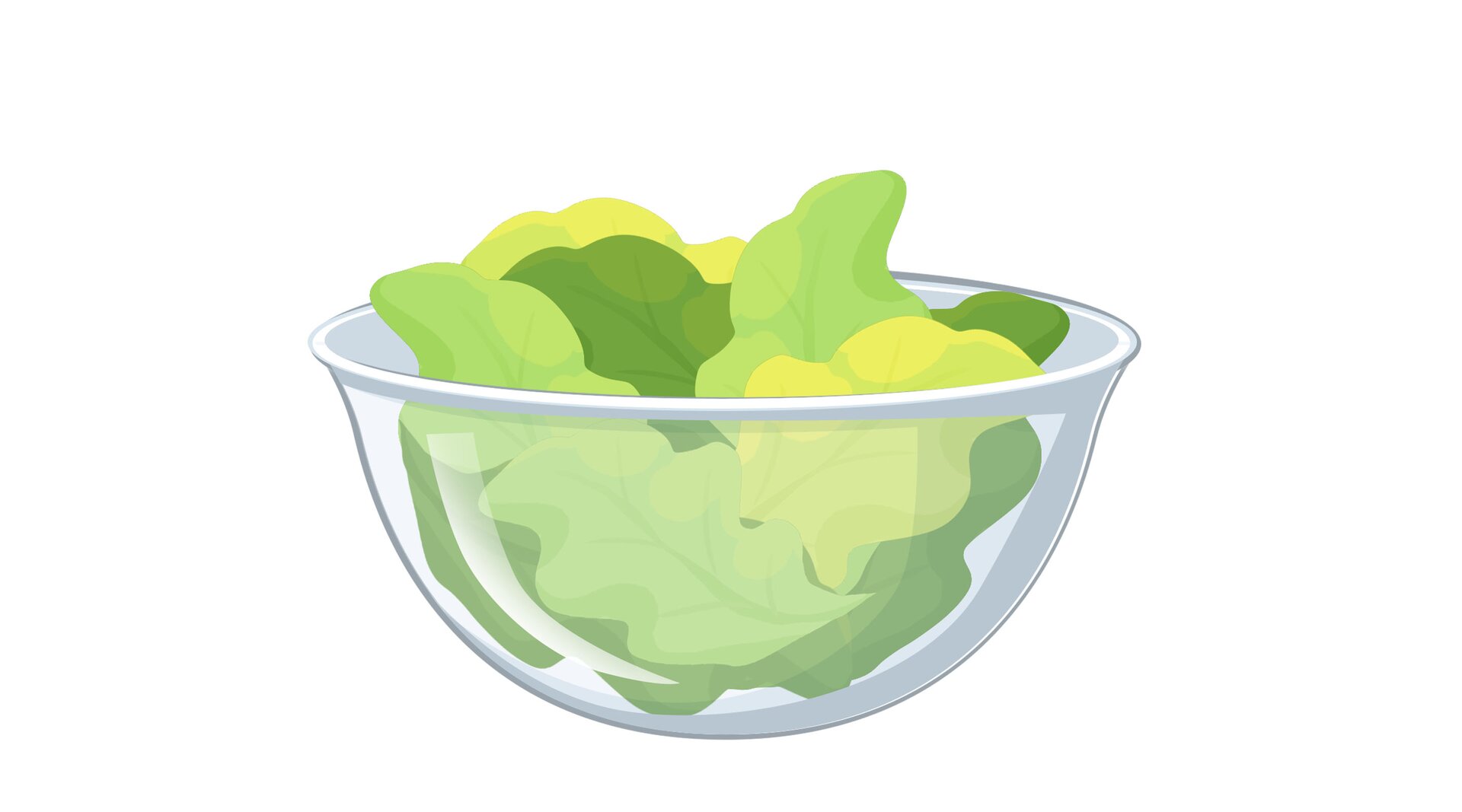 Ilustracja przedstawia sałatę w misce