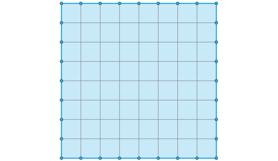 Ilustracja przedstawia kwadrat podzielony na 64 małych kwadratów. 