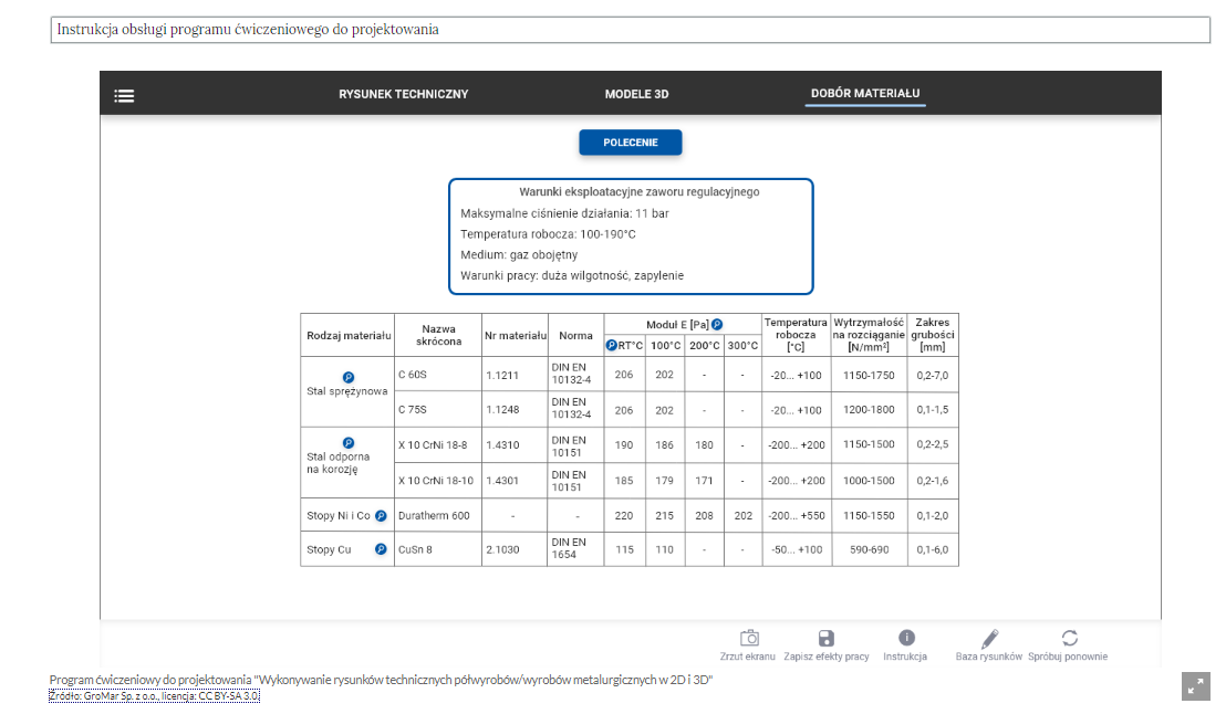 Pierwszy etap pracy w programie ćwiczeniowym