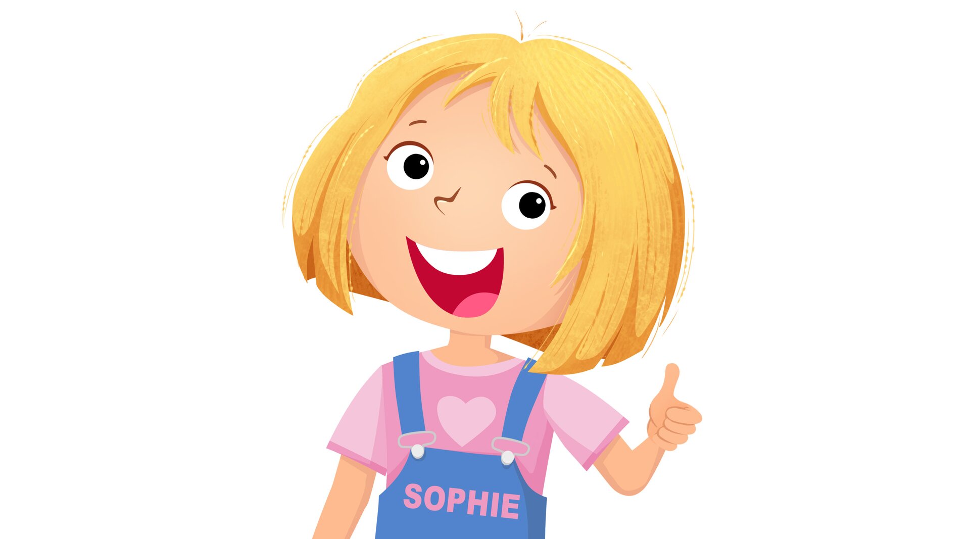 Na ilustracji znajduje się uśmiechnięta Sophie.