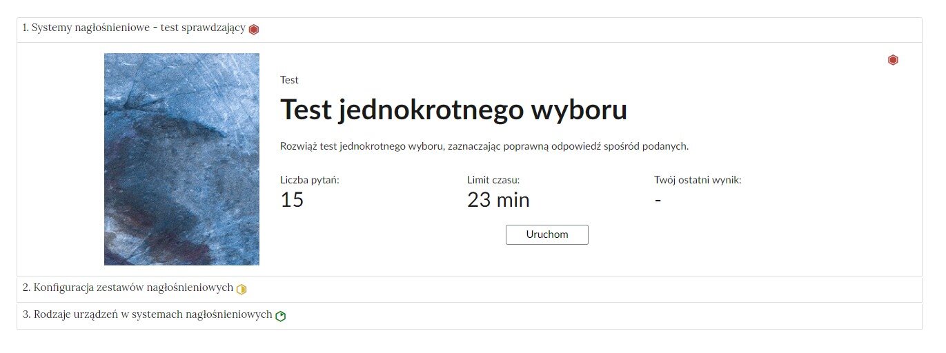 Grafika przedstawia widok pojedynczego zadania z interaktywnego materiału sprawdzającego, na prawo od nazwy zadania widnieje ikonka informująca o poziomie trudności zadania.