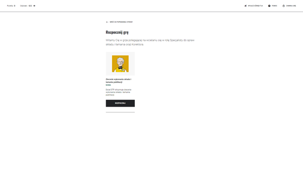 Grafika przedstawia panel gry, na którym widać role do do wyboru.