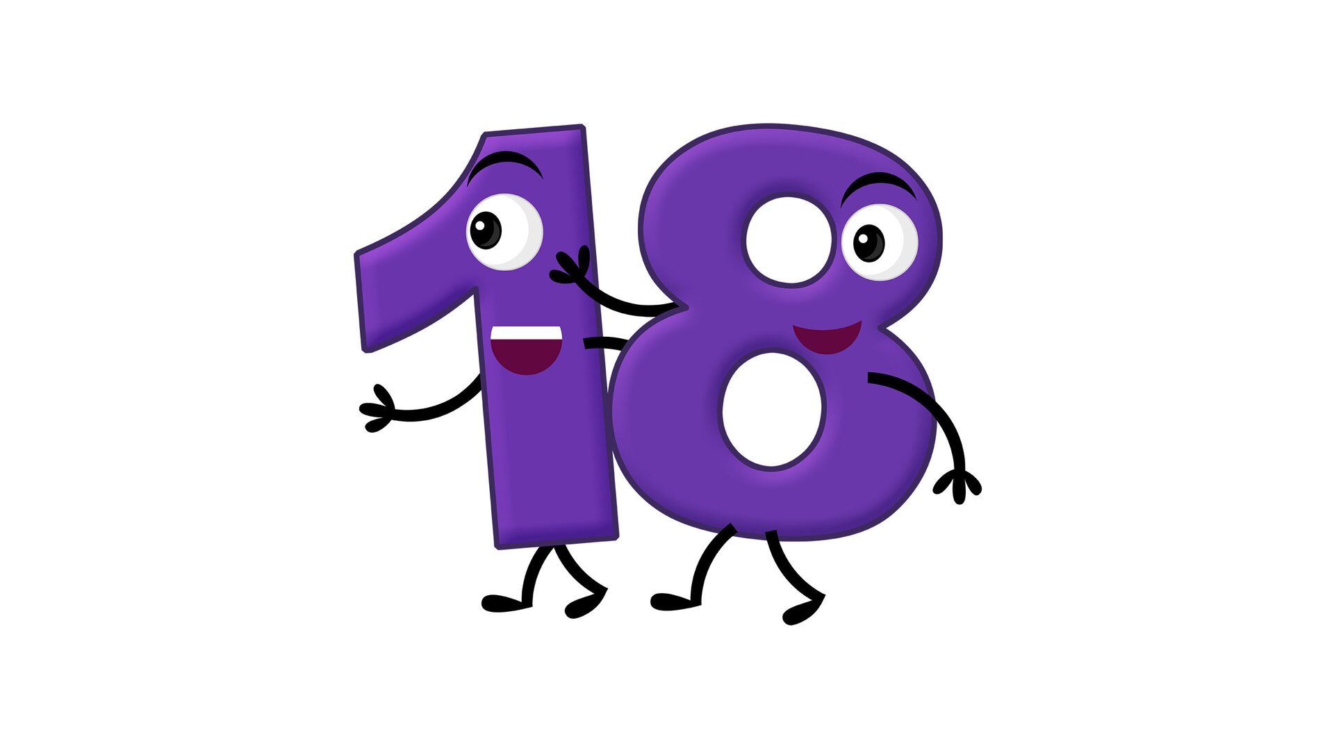 Na ilustracji znajduje się liczba  osiemnaście.