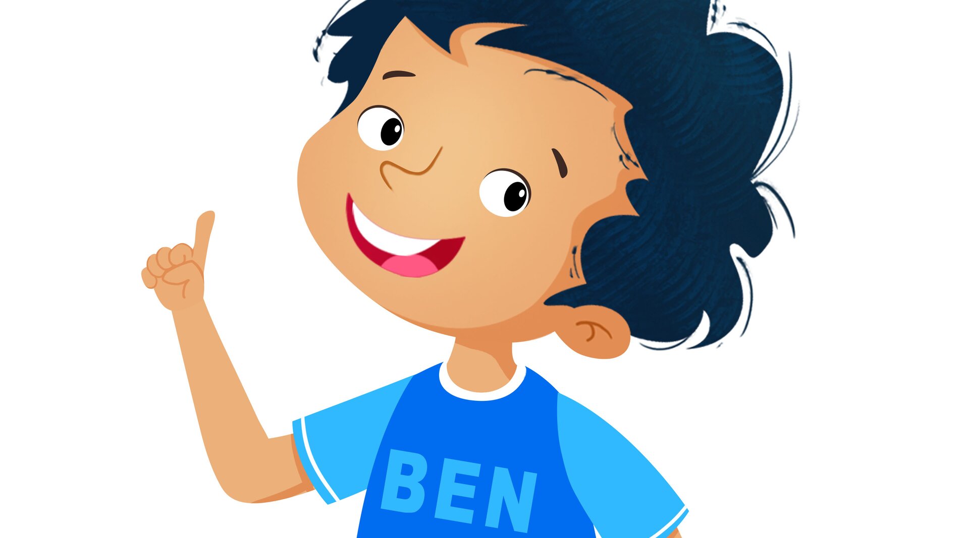 Na ilustracji znajduje się chłopiec, który jest szczęśliwy i uśmiechnięty.