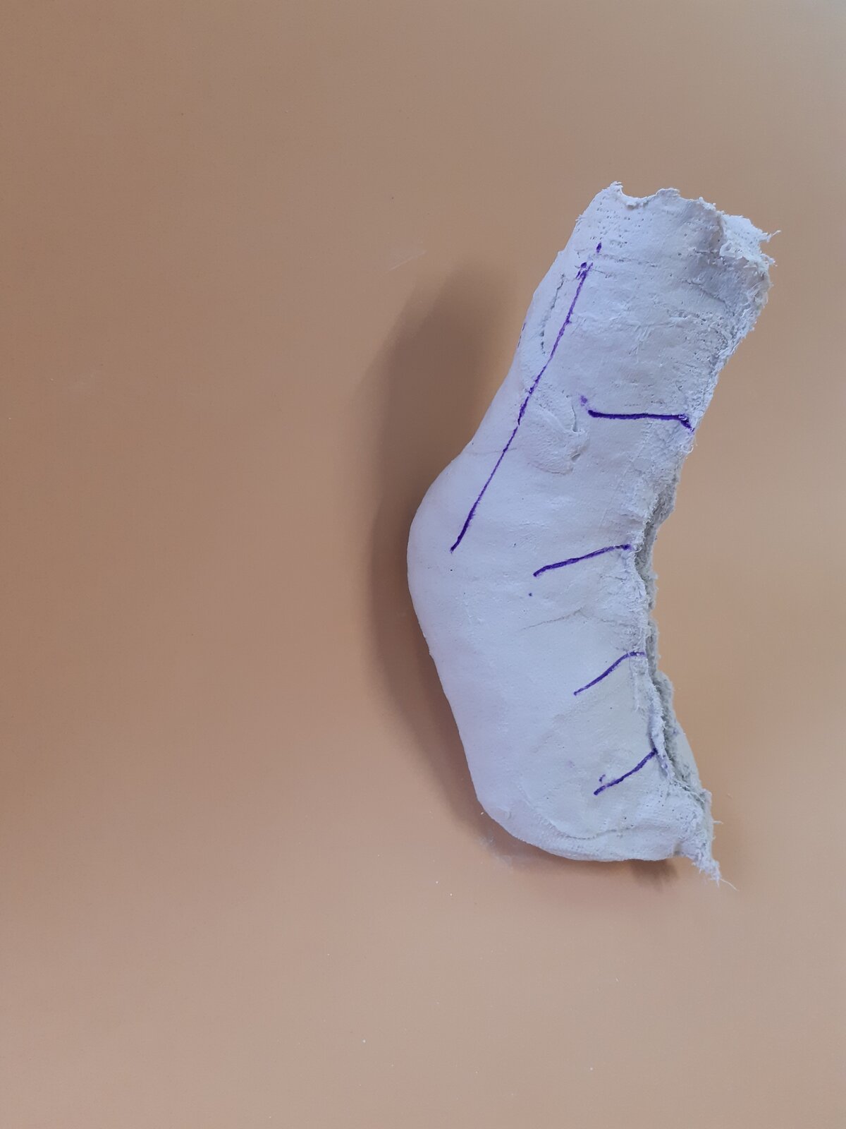 Zdjęcie przedstawia formę negatywu stopy.