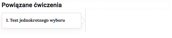 Widok na przykładowe przyciski ćwiczeń powiązanych