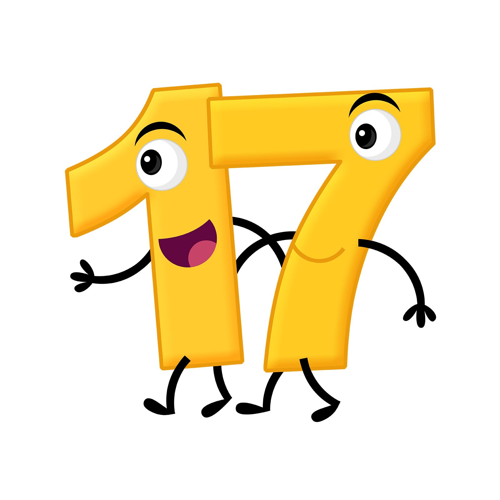 Ilustracja przedstawia liczbę siedemnaście.