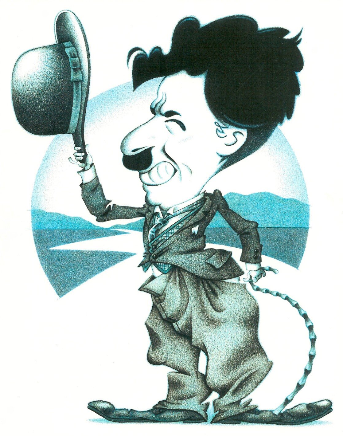 Karykatura Charliego Chaplina Karykatura Charliego Chaplina Źródło: Greg Williams, licencja: CC BY-SA 2.5.