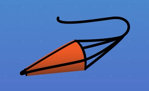 Grafika przedstawia dryfkotwę. Jest to workowata kotwica o stożkowatym kształcie.