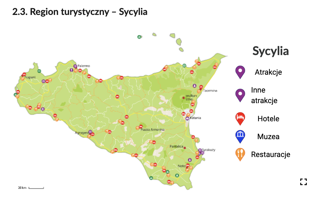 Widok przykładowej mapa interaktywnej