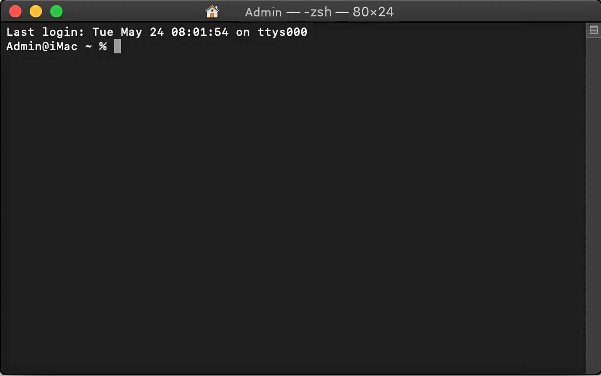 Ilustracja przedstawia okno terminala w systemie MacOS.