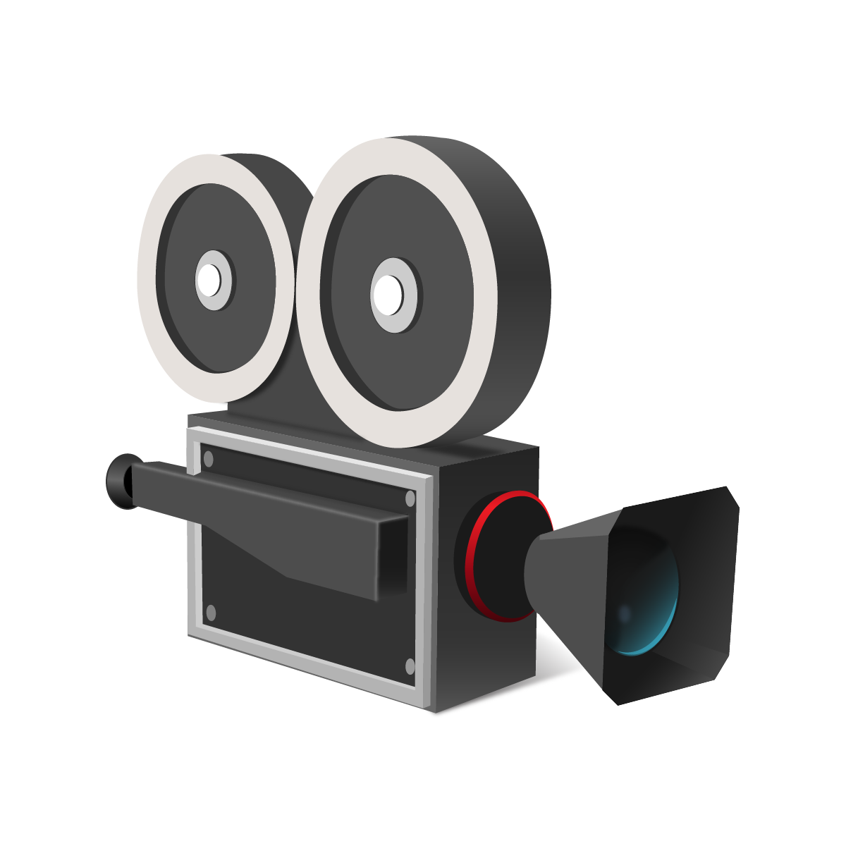 Grafika przedstawia kamerę filmową