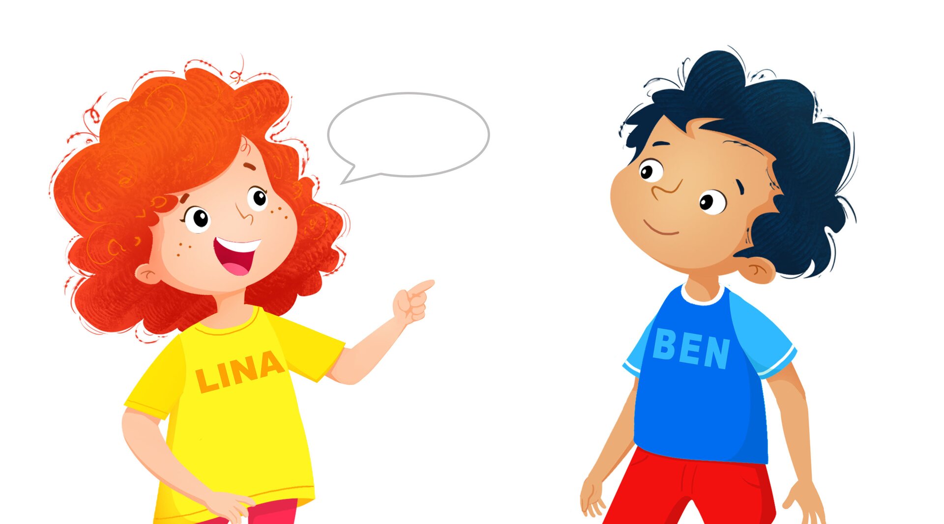 Na ilustracji znajduje się dziewczynka i chłopiec. Dziewczynka pyta kim jesteś?.