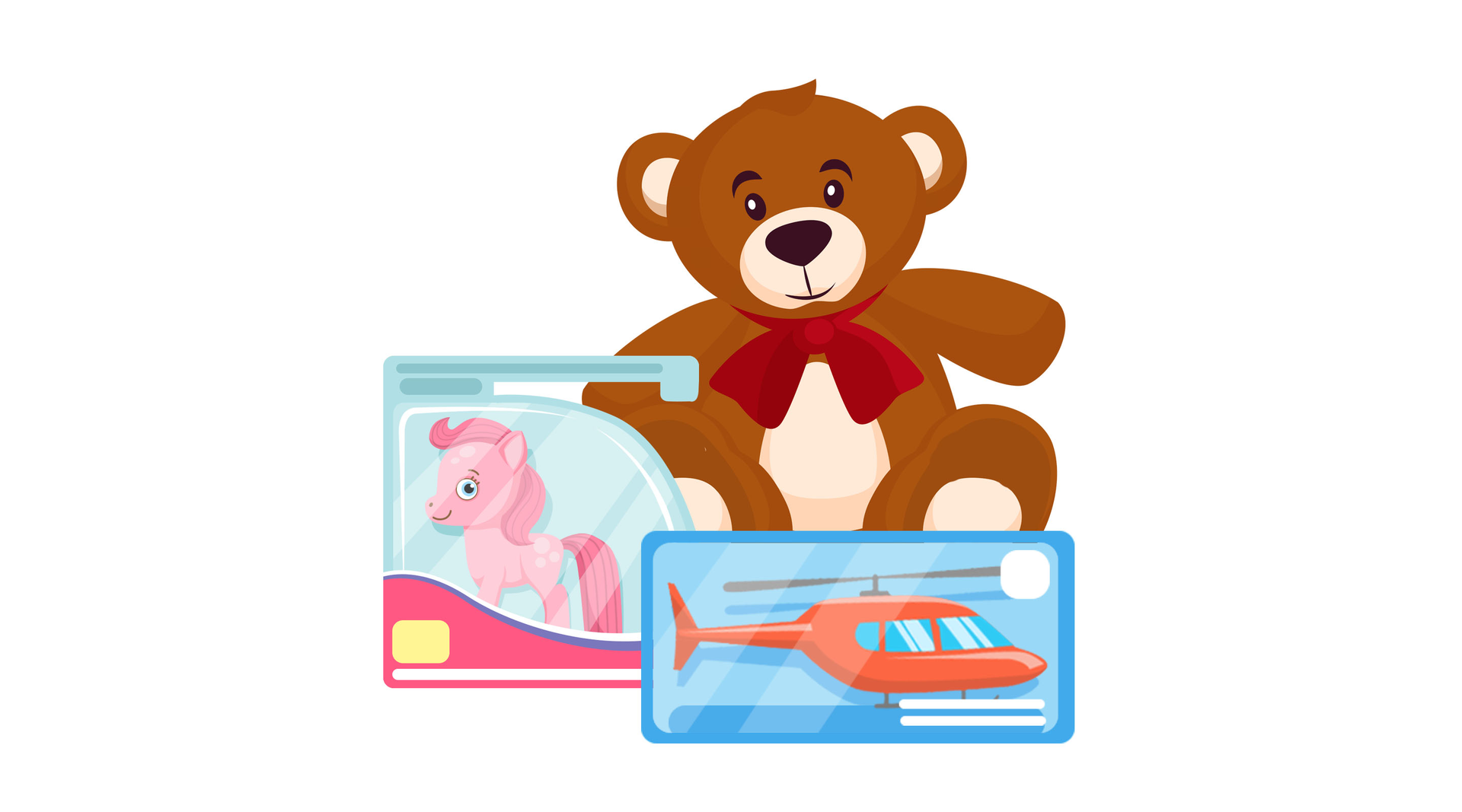 Na ilustracji znajdują  się zabawki.