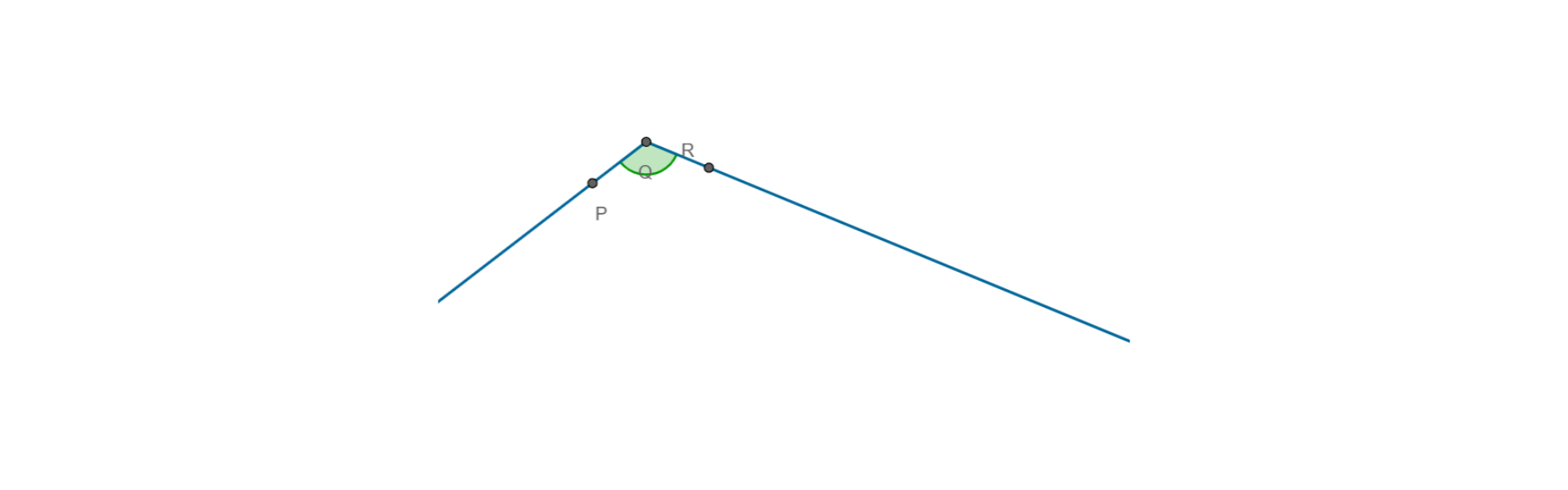 Rysunek kąta rozwartego PQR.