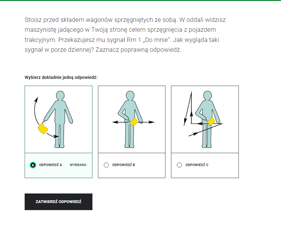 Ekran z przykładowym zadaniem