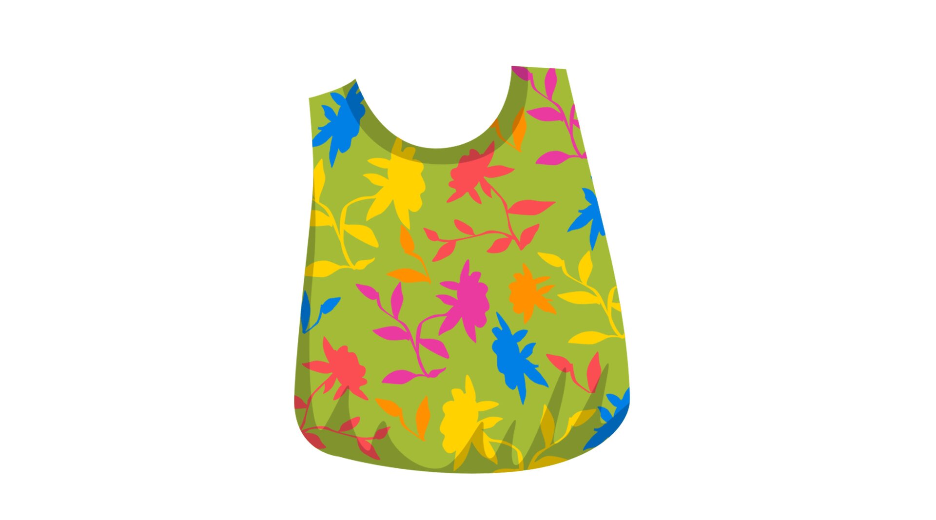 Na ilustracji znajduje się kolorowa koszulka bez rękawków.