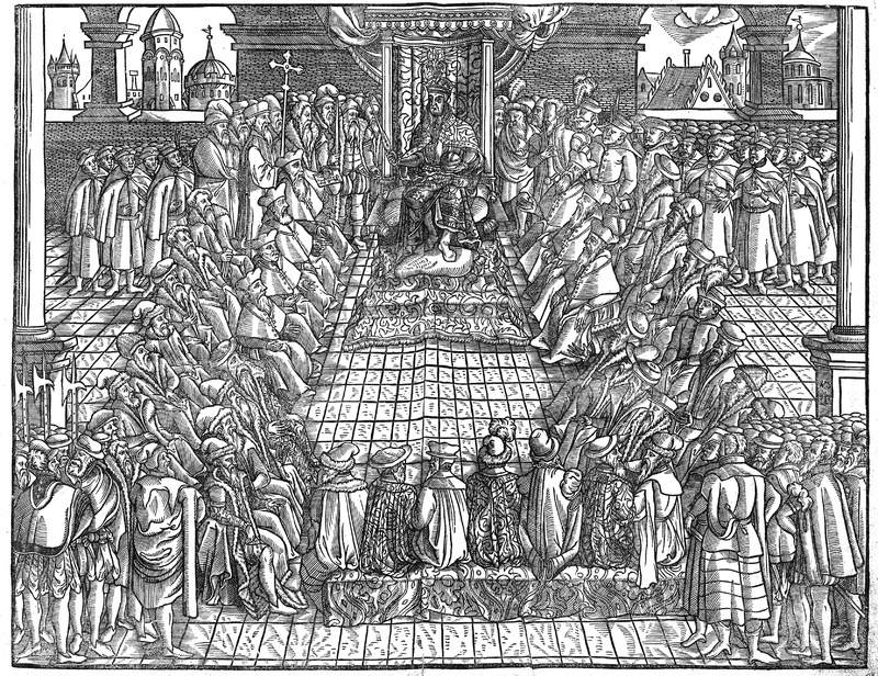 Ilustracja przedstawiająca Sejm za panowania Zygmunta II Augusta.