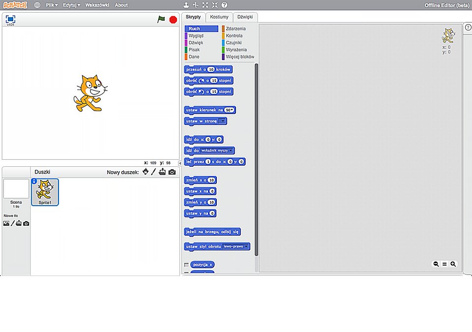 Interaktywne okno środowiska Scratch