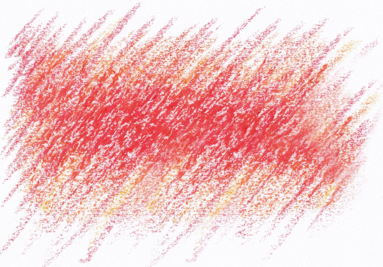 Zdjęcie przedstawia ukośne, cienkie kreski narysowane olejnymi pastelami. Kreski nachodzą na siebie, tworząc jednolitą, jakby chropowatą płaszczyznę. 