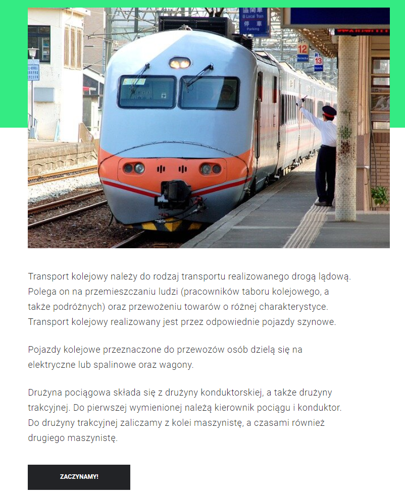 Przykładowy wstęp w grze