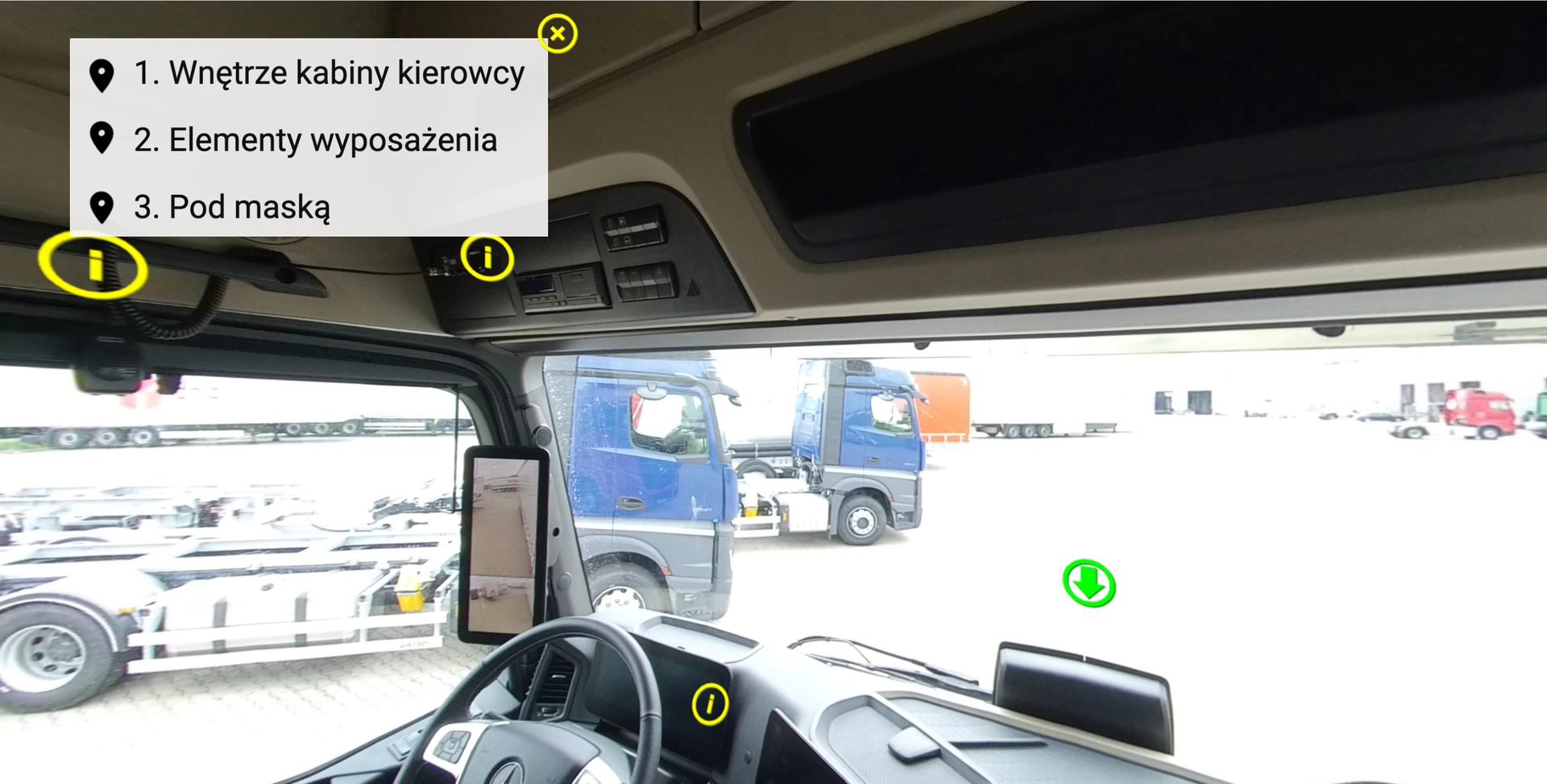 Wygląd otwartego menu