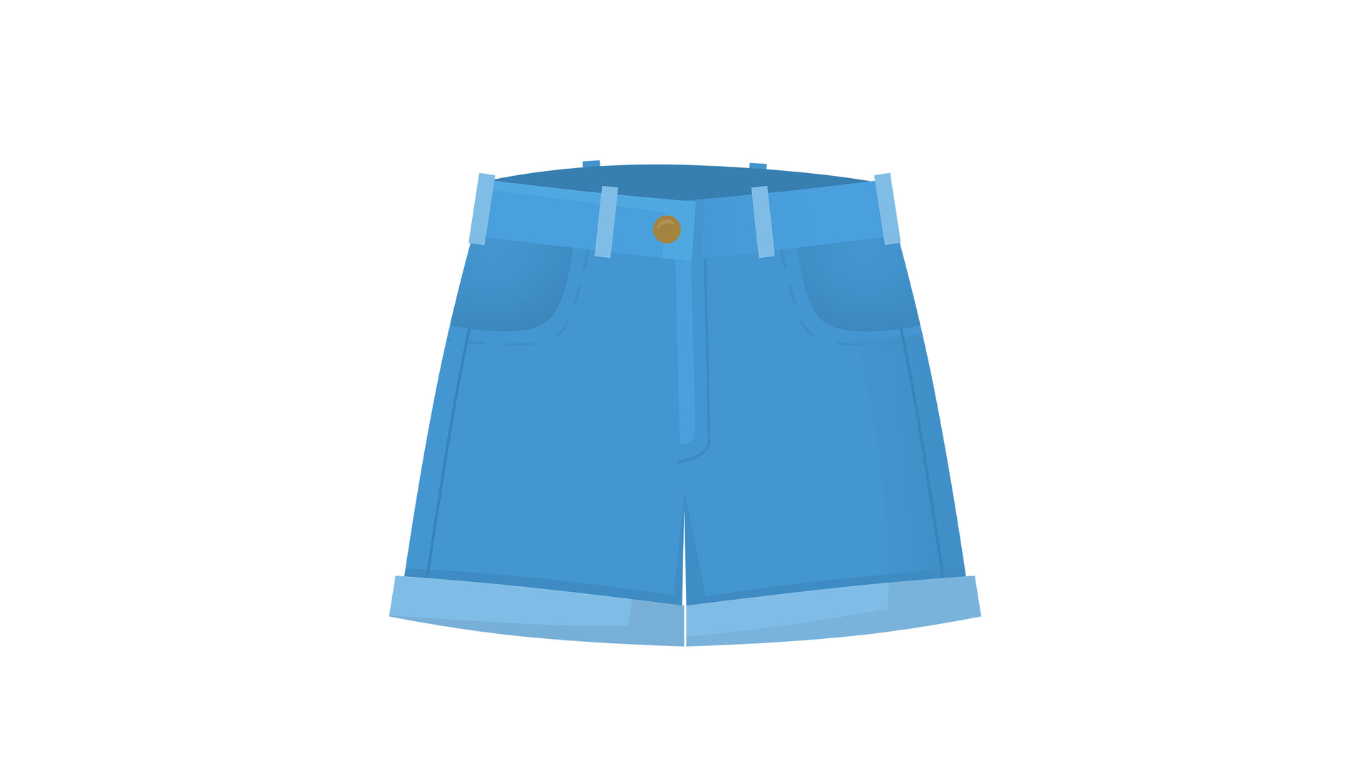 Na ilustracji znajdują się krótkie spodenki.