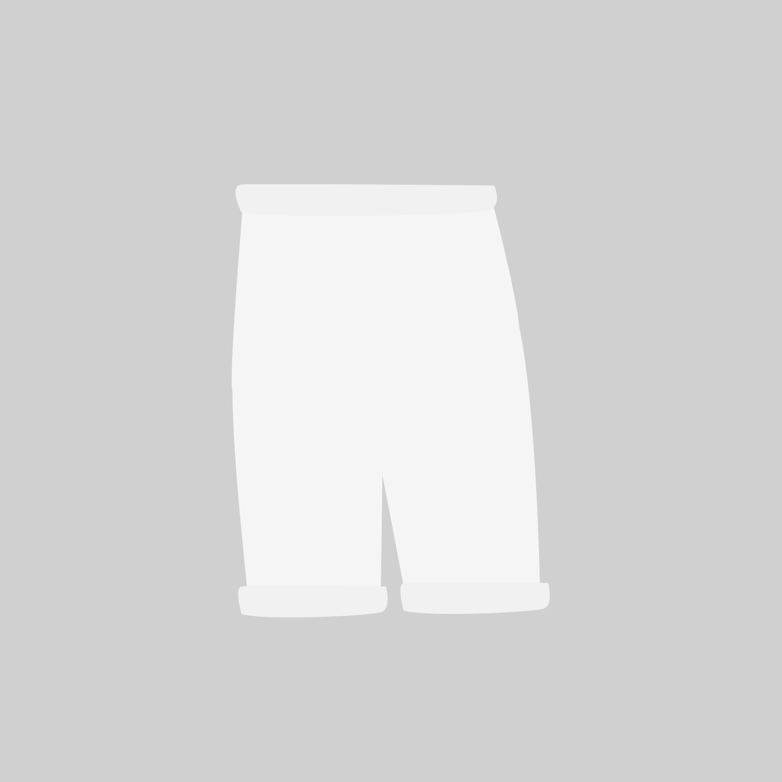 Ilustracja przedstawia białe, krótkie spodenki z podwiniętymi nogawkami.