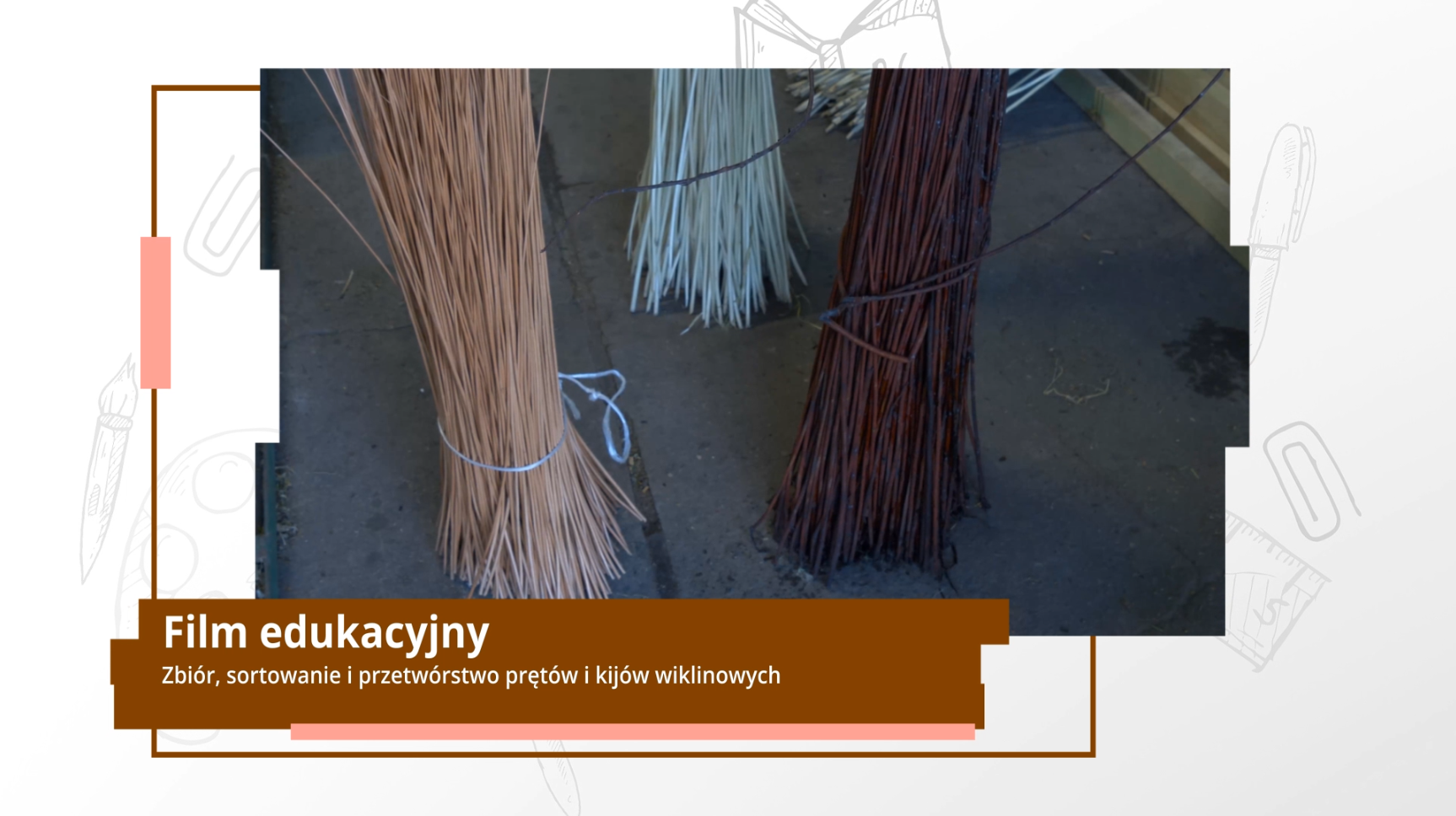 Zdjęcie przedstawia przykładowe zdjęcie filmu edukacyjnego. Na dole ekranu widoczne są ikonki ustawień filmu. Są one opisane pod zdjęciem.